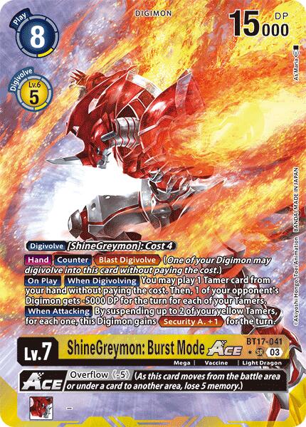 ShineGreymon: Burst Mode ACE [BT17-041] (Alternate Art) [Secret Crisis]