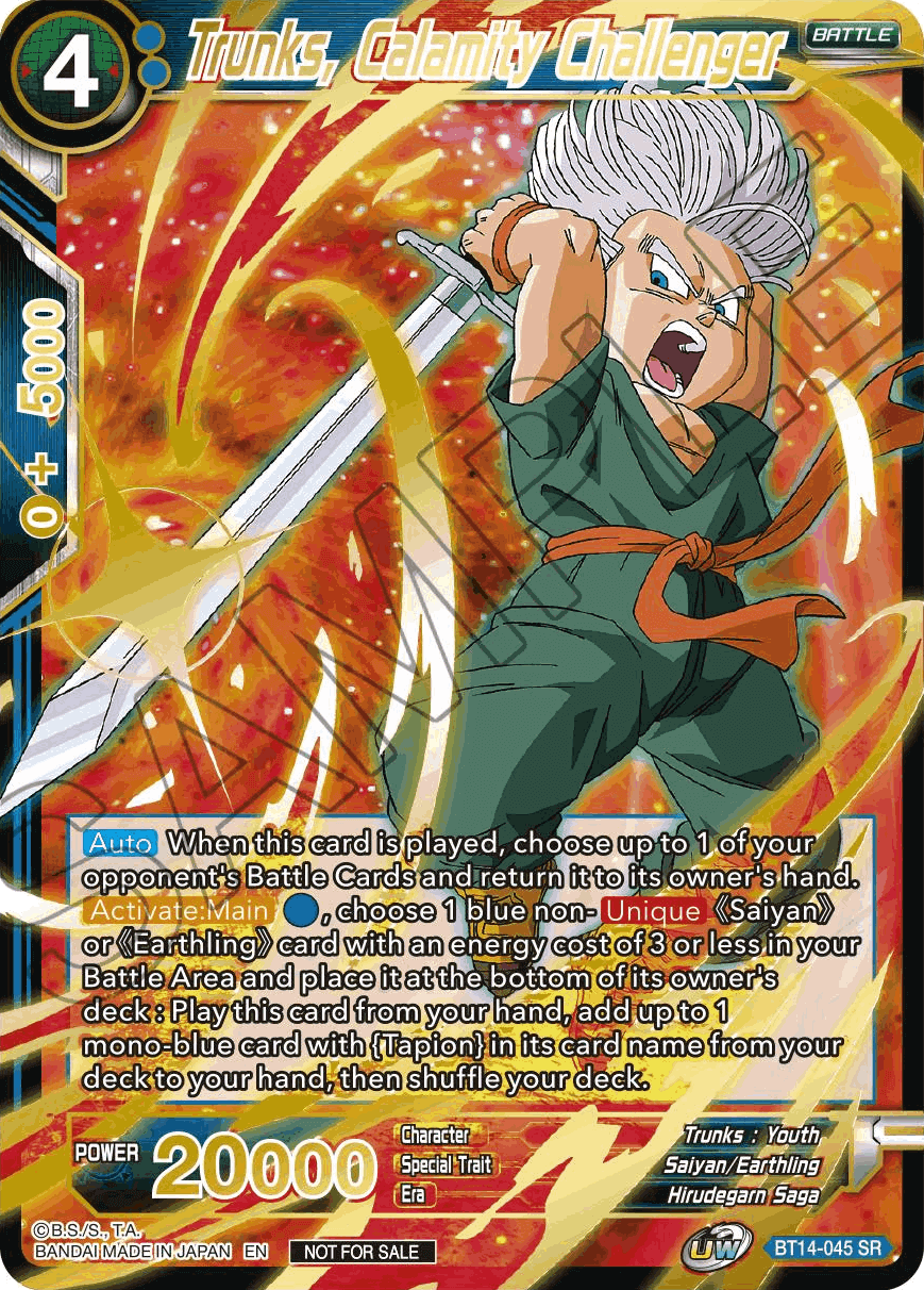 Trunks, Calamity Challenger (Alt. Art Card Set 2023 Vol. 1) (BT14-045) [Tournament Promotion Cards] | Red Riot Games CA