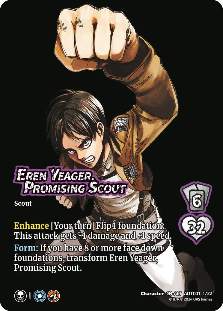 Image for Eren Yeager, Promising Scout // Attack Titan, Ferocious Challenger (Alternate Art) (CS1 1/22) (CSAOT) - UniVersus