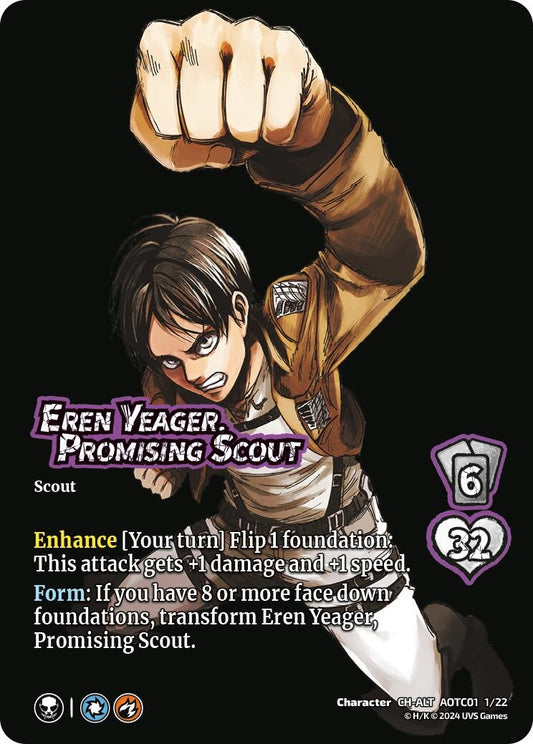 Image for Eren Yeager, Promising Scout // Attack Titan, Ferocious Challenger (Alternate Art) (CS1 1/22) (CSAOT) - UniVersus