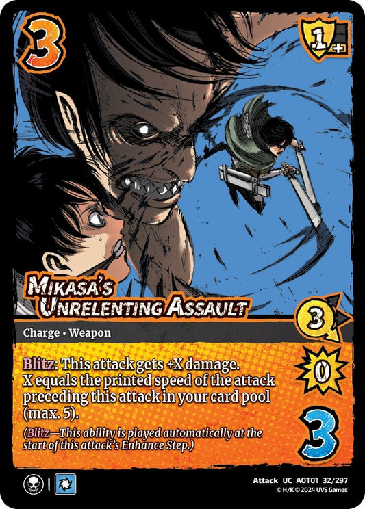 Image for Mikasa's Unrelenting Assault (32/297) (AOT1) - UniVersus