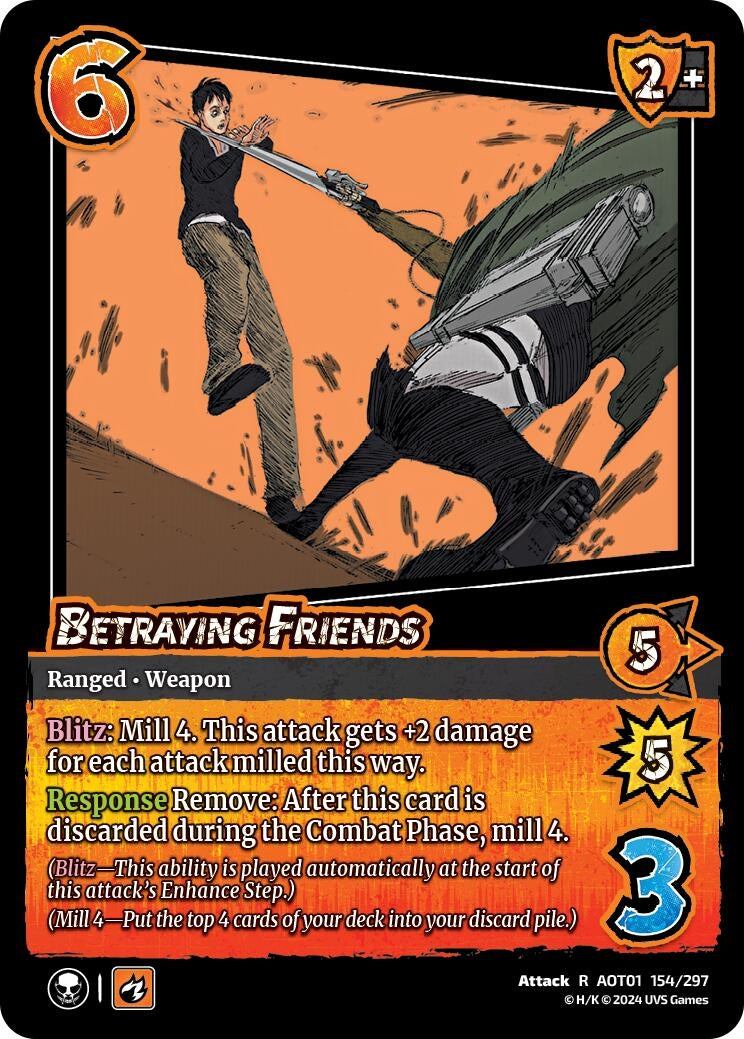 Image for Betraying Friends (154/297) (AOT1) - UniVersus