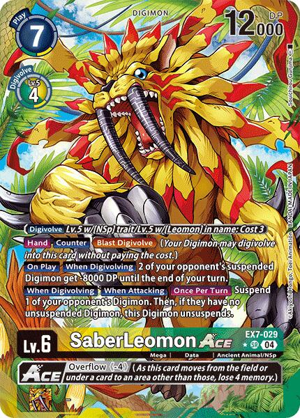 SaberLeomon ACE [EX7-029] (Alternate Art) [Digimon LIBERATOR] | Red Riot Games CA