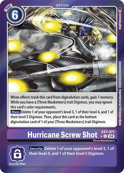 Hurricane Screw Shot [EX7-071] (Foil) [Digimon LIBERATOR] | Red Riot Games CA