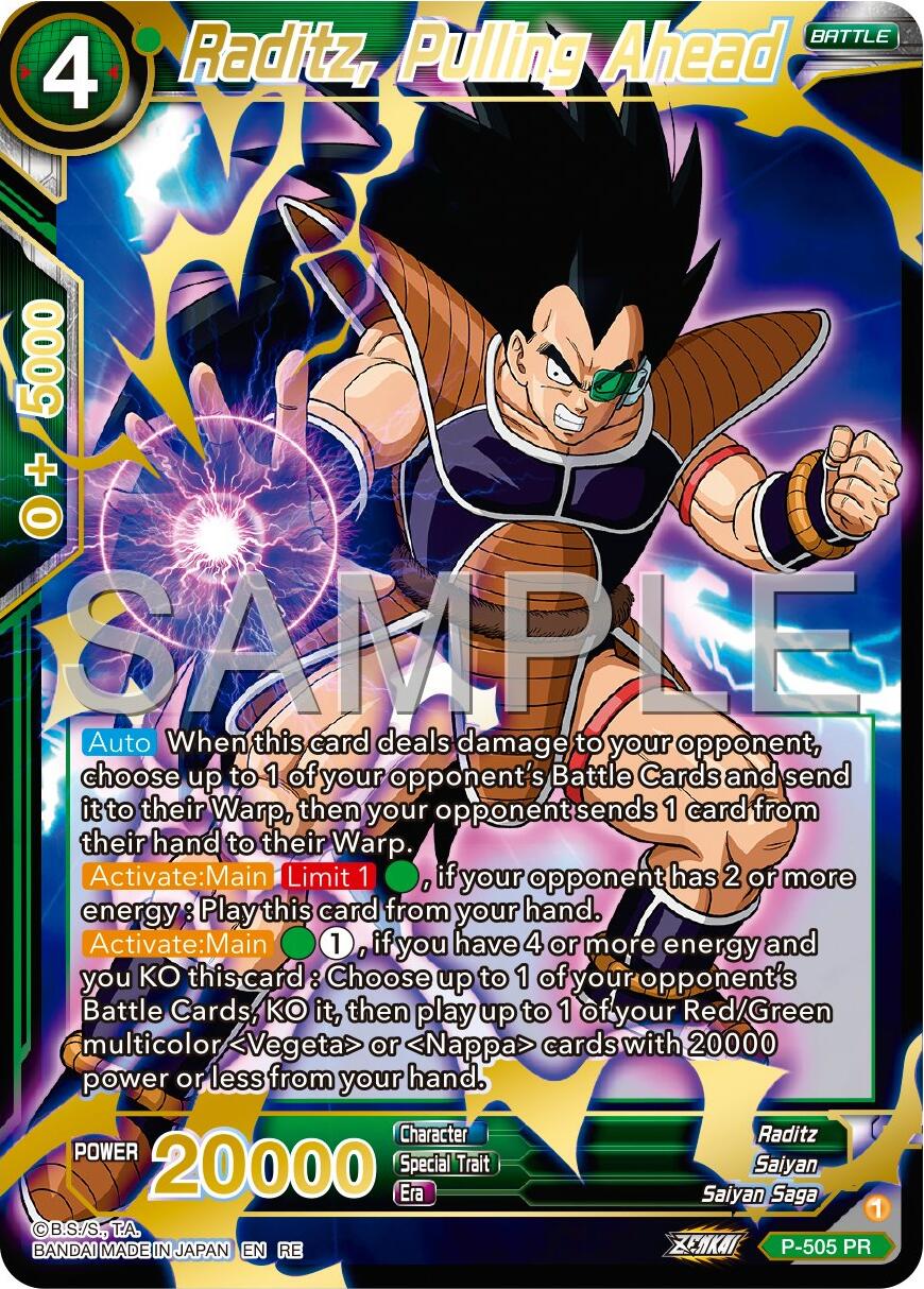 Raditz, Pulling Ahead (Reprint) (P-505) [Premium 7th Anniversary Box 2024] | Red Riot Games CA