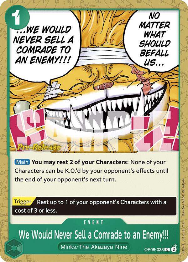 We Would Never Sell a Comrade to an Enemy!!! [Two Legends Pre-Release Cards] | Red Riot Games CA