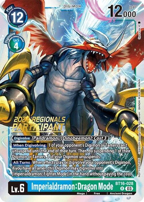 Imperialdramon: Dragon Mode [BT16-028] (2024 Regionals Participant) [Beginning Observer] | Red Riot Games CA