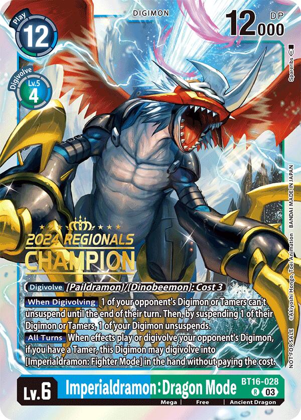 Imperialdramon: Dragon Mode [BT16-028] (2024 Regionals Champion) [Beginning Observer] | Red Riot Games CA