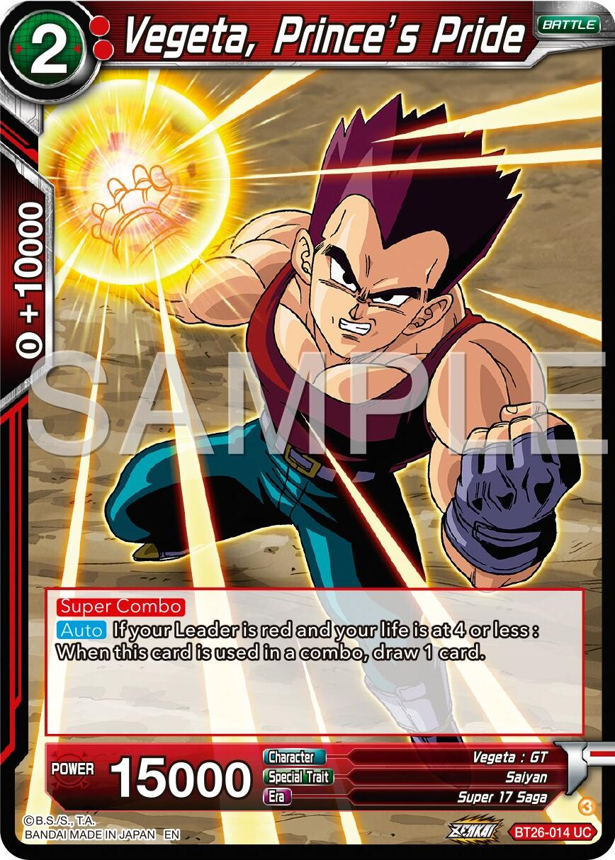 Vegeta, Prince's Pride (BT26-014) [Ultimate Advent] | Red Riot Games CA