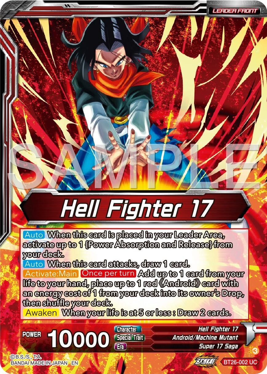 Hell Fighter 17 // Super 17, Anti-Saiyan Killing Machine (BT26-002) [Ultimate Advent] | Red Riot Games CA