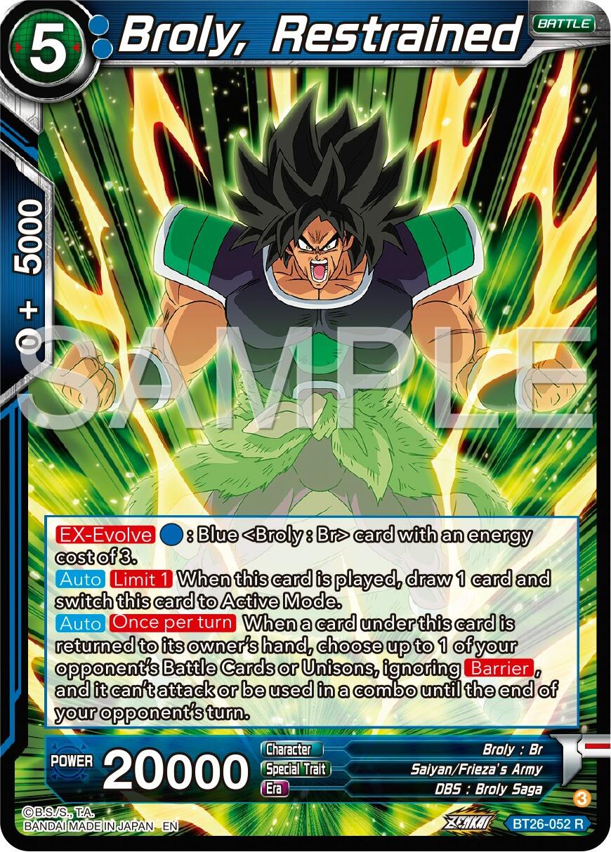 Broly, Restrained (BT26-052) [Ultimate Advent] | Red Riot Games CA