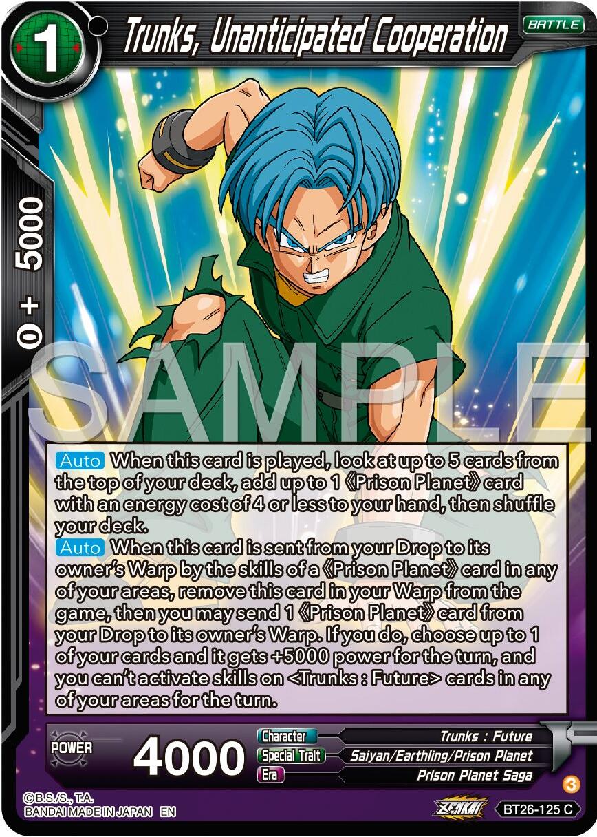 Trunks, Unanticipated Cooperation (BT26-125) [Ultimate Advent] | Red Riot Games CA