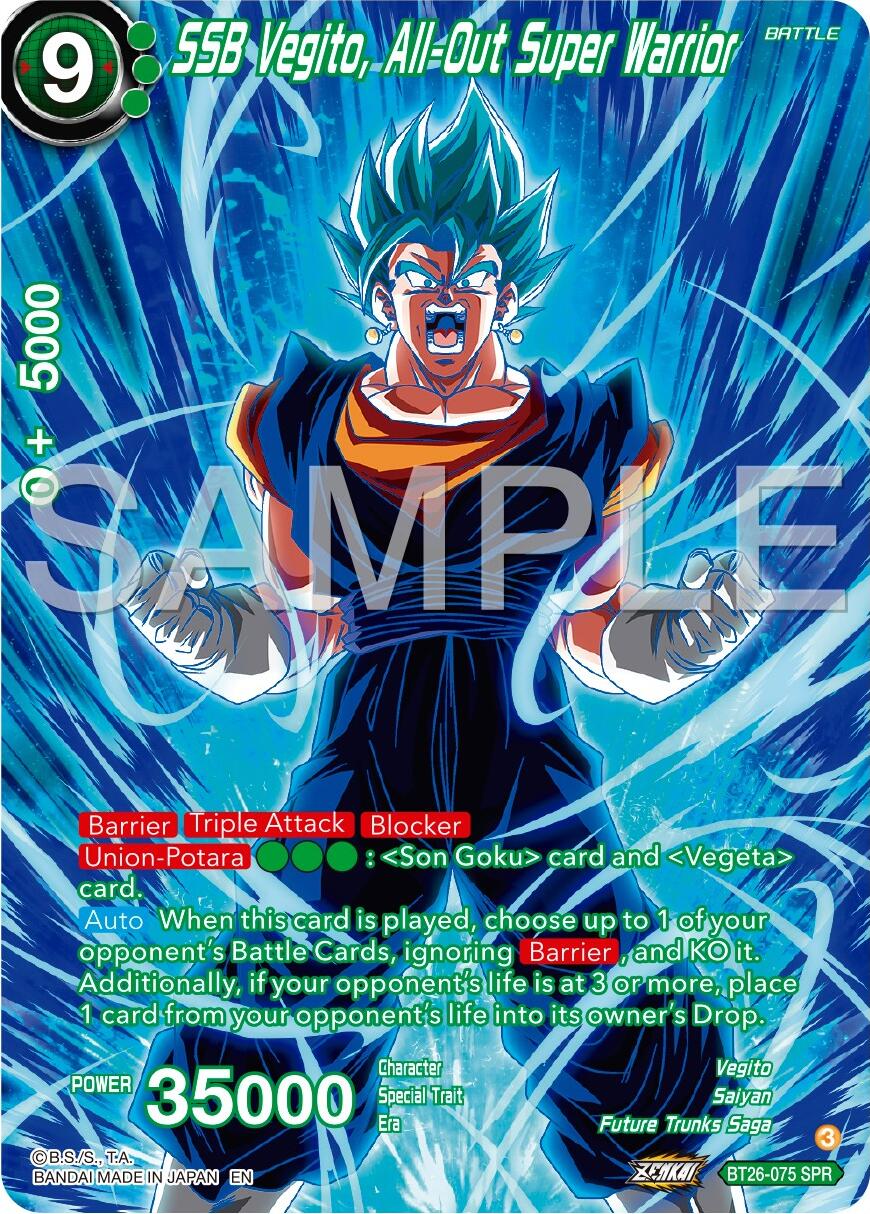 SSB Vegito, All-Out Super Warrior (SPR) (BT26-075) [Ultimate Advent] | Red Riot Games CA