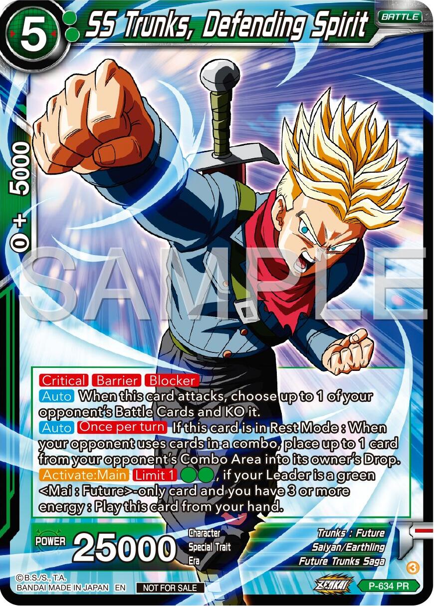 SS Trunks, Defending Spirit (Zenkai Series Tournament Pack Vol.9) (P-634) [Promotion Cards] | Red Riot Games CA