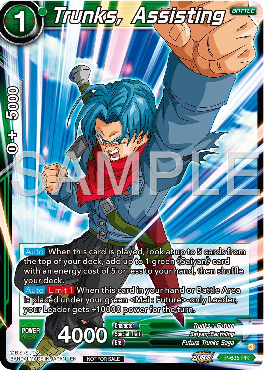 Trunks, Assisting (Zenkai Series Tournament Pack Vol.9) (P-635) [Promotion Cards] | Red Riot Games CA