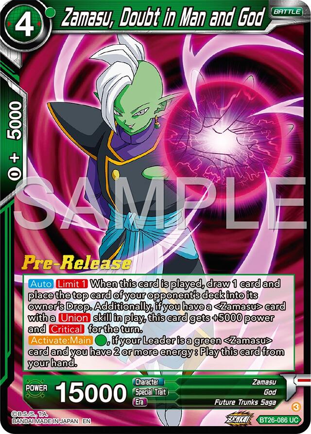 Zamasu, Doubt in Man and God (BT26-086) [Ultimate Advent Prerelease Promos] | Red Riot Games CA