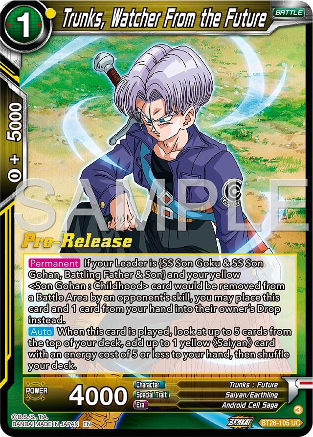 Trunks, Watcher From the Future (BT26-105) [Ultimate Advent Prerelease Promos] | Red Riot Games CA