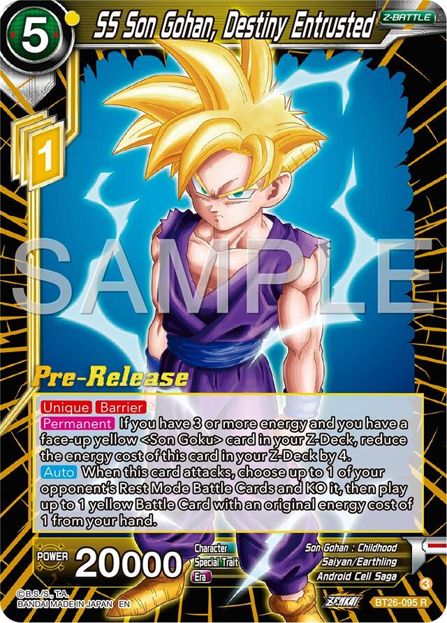 SS Son Gohan, Destiny Entrusted (BT26-095) [Ultimate Advent Prerelease Promos] | Red Riot Games CA