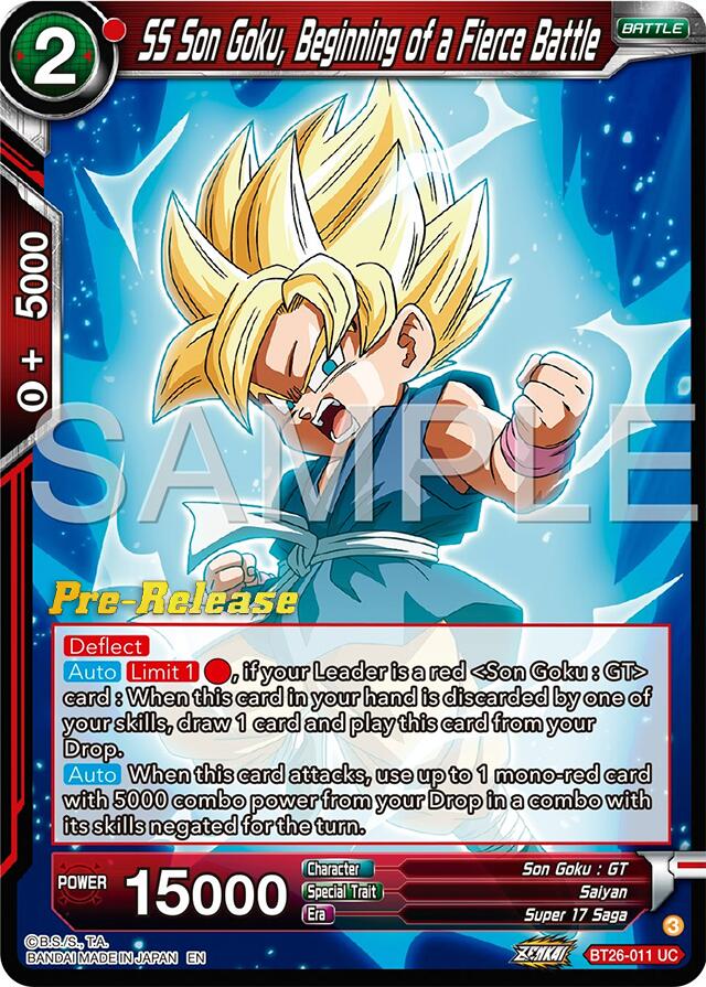 SS Son Goku, Beginning of a Fierce Battle (BT26-011) [Ultimate Advent Prerelease Promos] | Red Riot Games CA