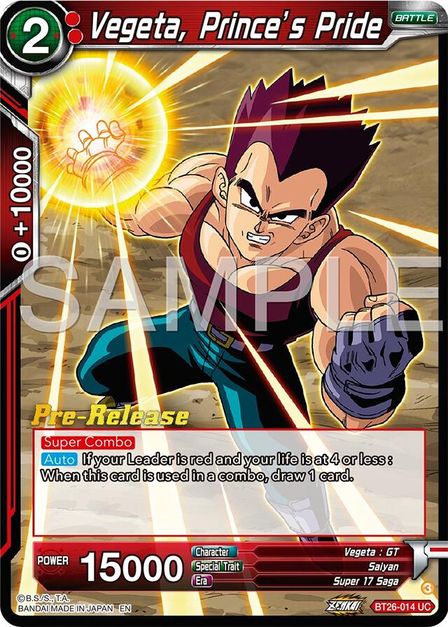 Vegeta, Prince's Pride (BT26-014) [Ultimate Advent Prerelease Promos] | Red Riot Games CA