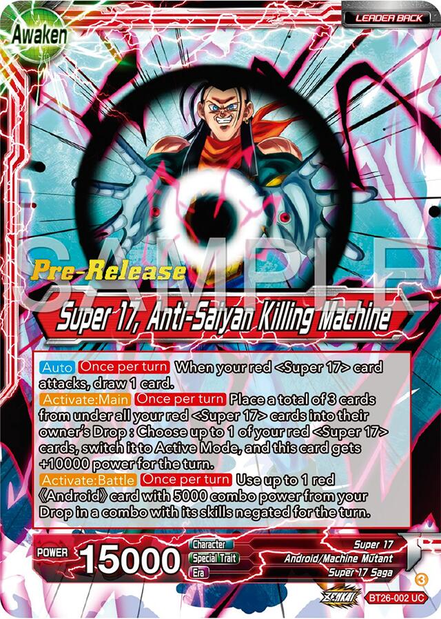 Hell Fighter 17 // Super 17, Anti-Saiyan Killing Machine (BT26-002) [Ultimate Advent Prerelease Promos] | Red Riot Games CA