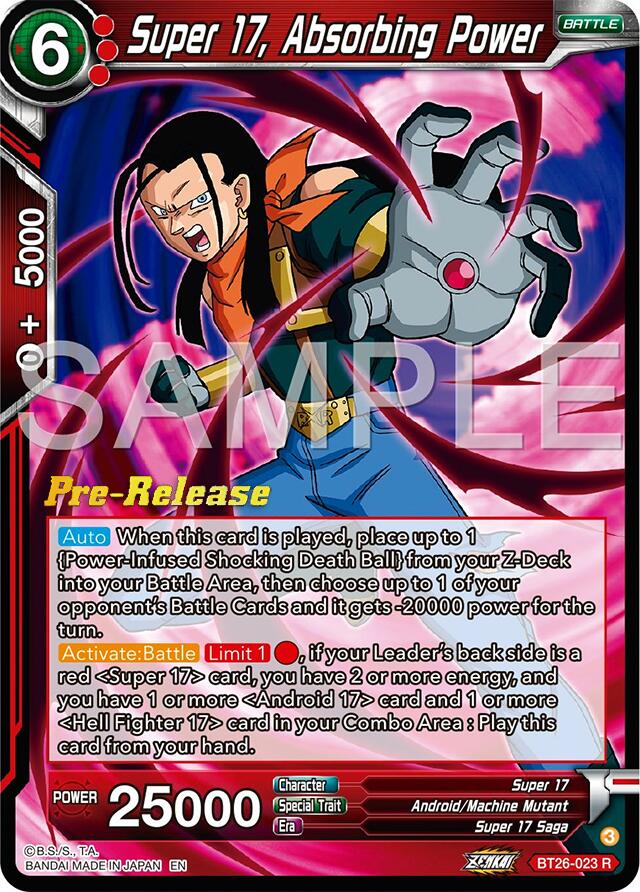 Super 17, Absorbing Power (BT26-023) [Ultimate Advent Prerelease Promos] | Red Riot Games CA