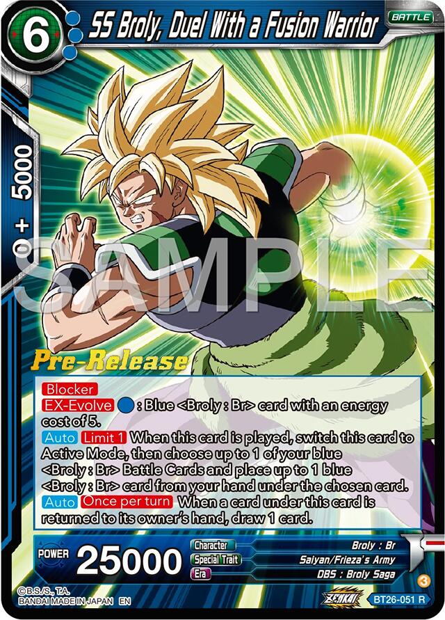 SS Broly, Duel With a Fusion Warrior (BT26-051) [Ultimate Advent Prerelease Promos] | Red Riot Games CA