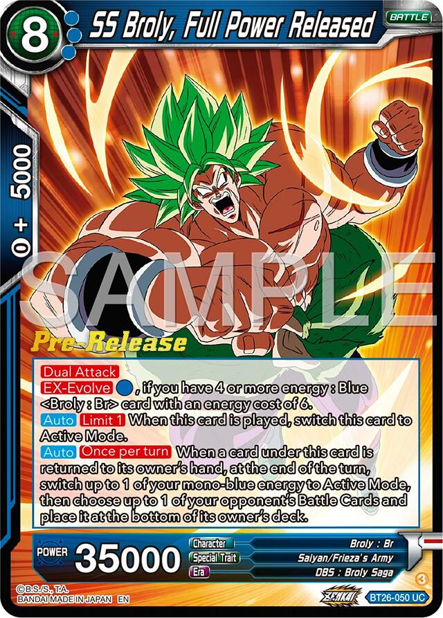 SS Broly, Full Power Released (BT26-050) [Ultimate Advent Prerelease Promos] | Red Riot Games CA