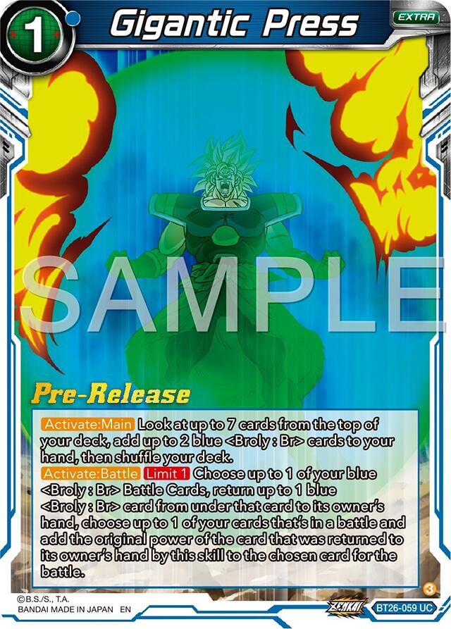 Gigantic Press (BT26-059) [Ultimate Advent Prerelease Promos] | Red Riot Games CA