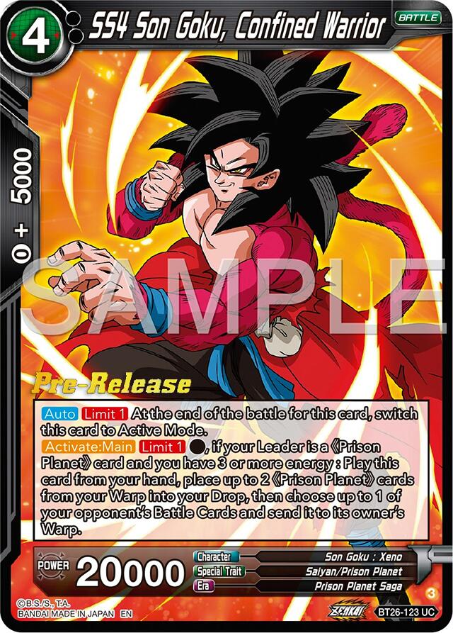 SS4 Son Goku, Confined Warrior (BT26-123) [Ultimate Advent Prerelease Promos] | Red Riot Games CA