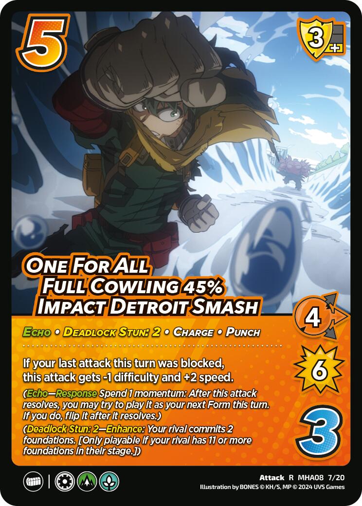 One For All Full Cowling 45% Impact Detroit Smash [My Hero Academia - Dark Hero Arc CS]