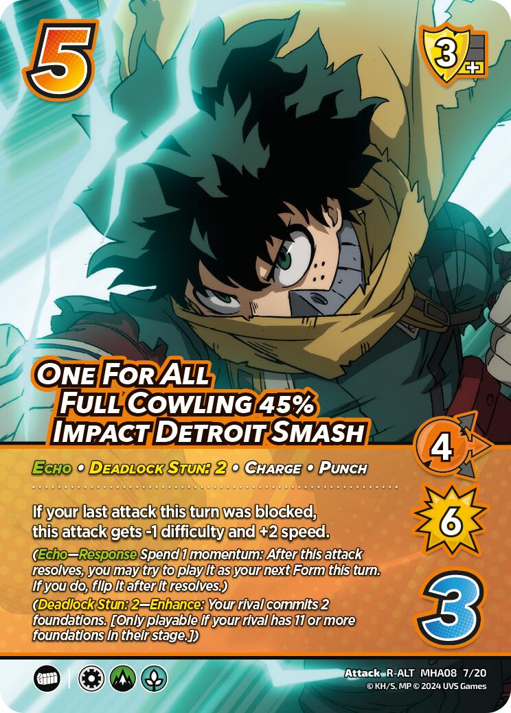 One For All Full Cowling 45% Impact Detroit Smash (Alternate Art) [Challenger Series: My Hero Academia - Dark Hero Arc] | Red Riot Games CA