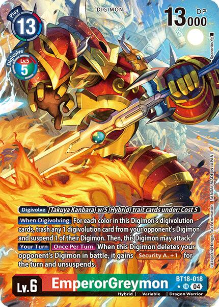 EmperorGreymon [BT18-018] (Alternate Art) [Release Special Booster 2.0] | Red Riot Games CA