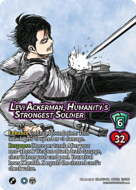 Image for Levi Ackerman, Humanity's Strongest Soldier (Alternate Art) (11/186) [AOT02]