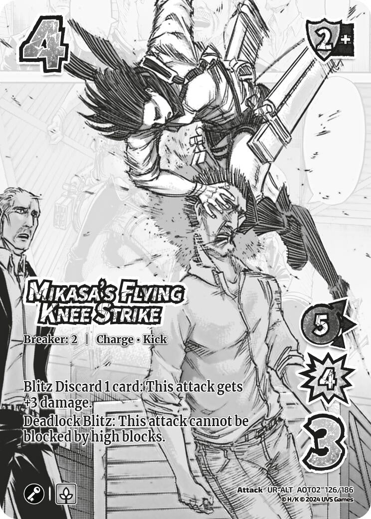Image for Mikasa's Flying Knee Strike (Alternate Art) (126/186) [AOT02]
