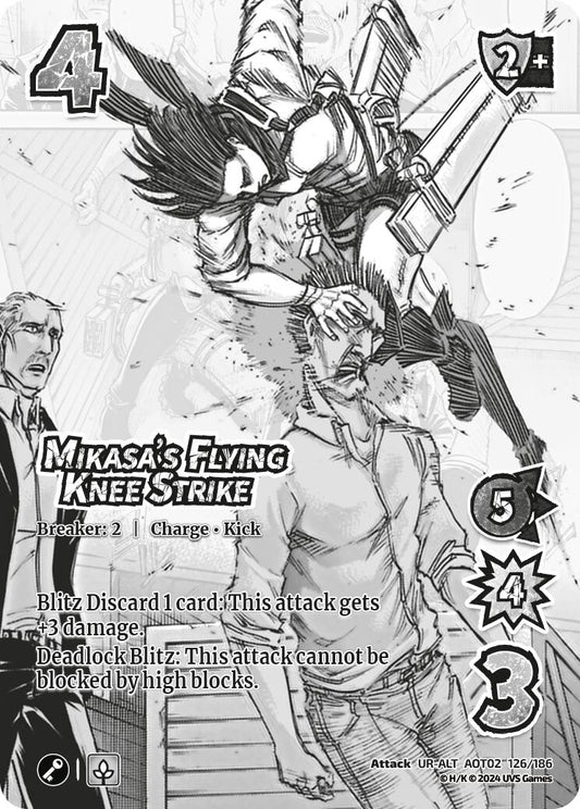 Image for Mikasa's Flying Knee Strike (Alternate Art) (126/186) [AOT02]