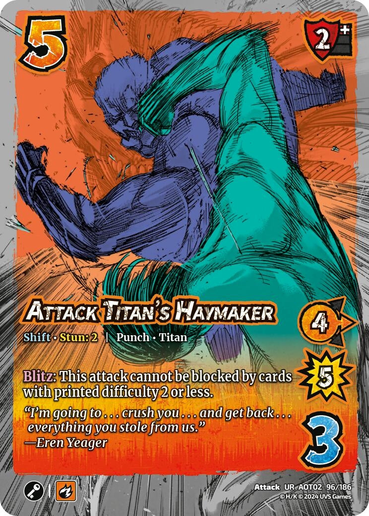 Image for Attack Titan's Haymaker // Eren's Determination (96a/186) [AOT02]