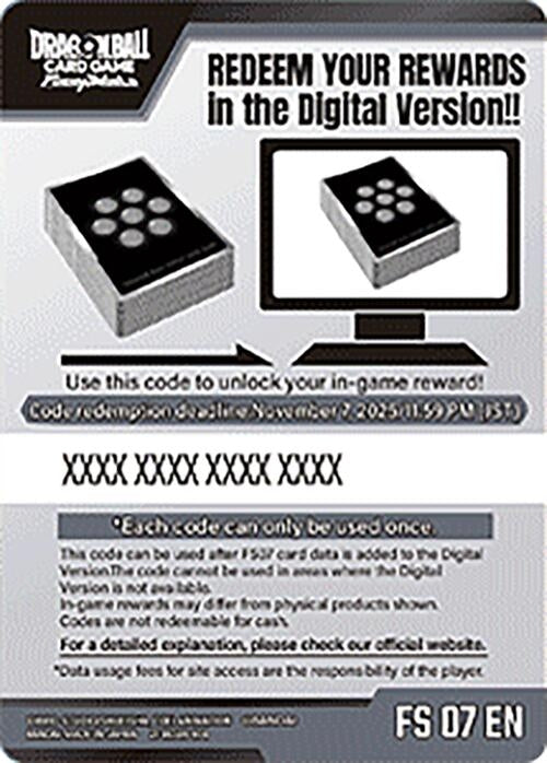 Image for Code Card - Starter Deck 7: Vegeta (Mini) (FS07) [Starter Deck 7: Vegeta (Mini)]