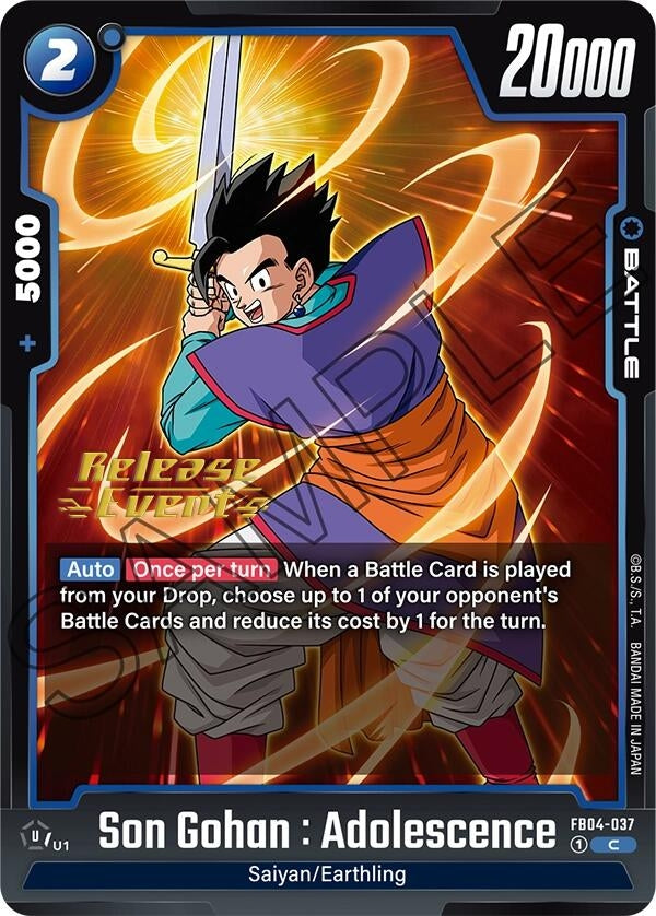 Image for Son Gohan : Adolescence - FB04-037 (FB04-037) [Ultra Limit Release Event Cards]