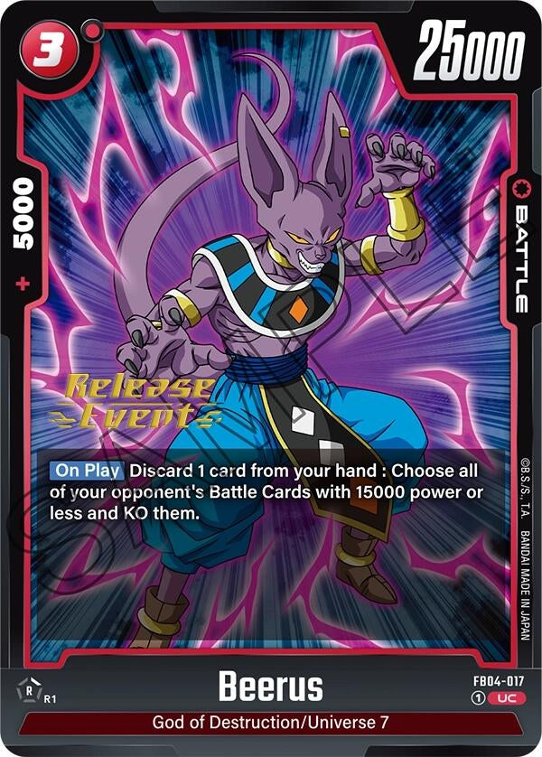 Image for Beerus (FB04-017) [Ultra Limit Release Event Cards]