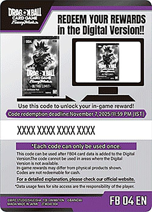 Image for Code Card - Ultra Limit Booster (FB04) [Ultra Limit]