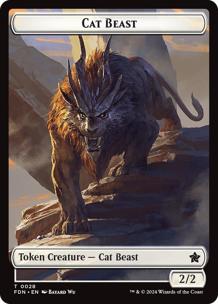Image for Cat Beast // Dragon (0017) Double-Sided Token