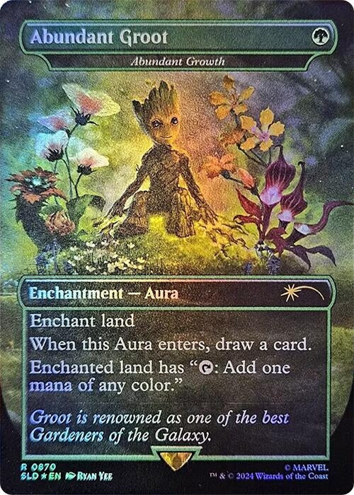 Image for Abundant Groot - Abundant Growth (Rainbow Foil) (870) [Secret Lair Drop Series] - Magic: The Gathering