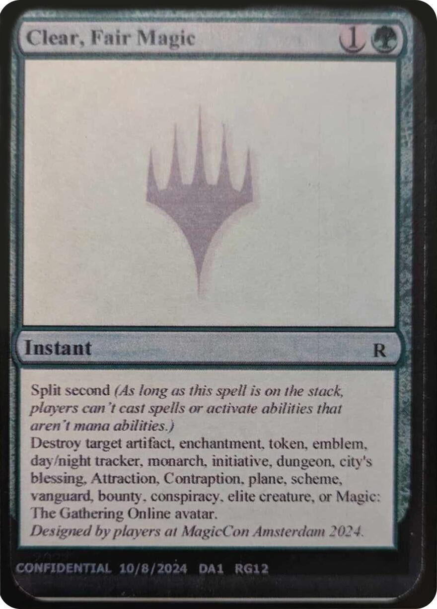 Image for Clear, Fair Magic [Un-Known Event Playtest Cards] - Magic: The Gathering