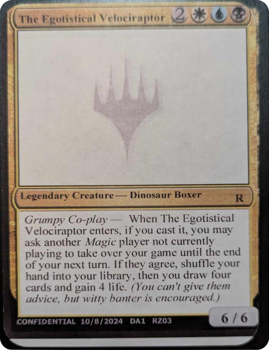 Image for The Egotistical Velociraptor [Un-Known Event Playtest Cards] - Magic: The Gathering