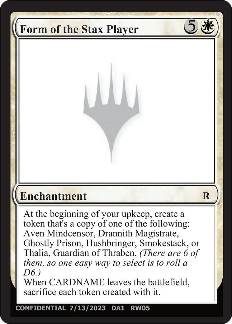 Image for Form of the Stax Player [Un-Known Event Playtest Cards] - Magic: The Gathering