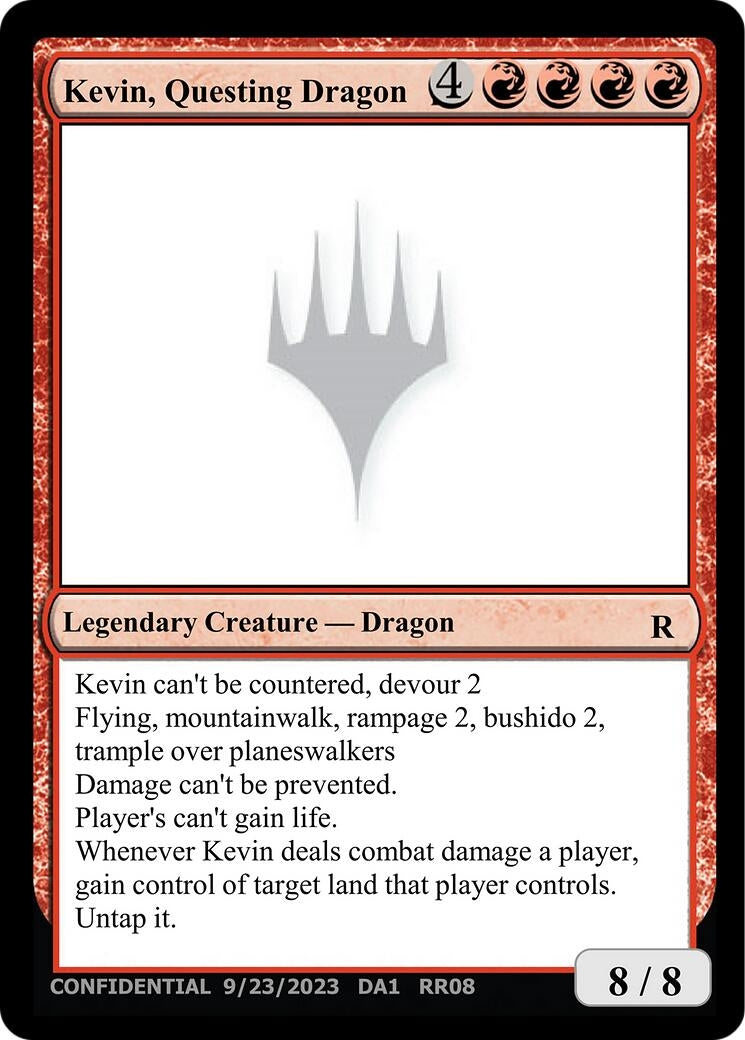 Image for Kevin, Questing Dragon [Un-Known Event Playtest Cards] - Magic: The Gathering