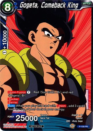 Gogeta, Comeback King (Broly Pack Vol. 3) (P-109) [Promotion Cards] | Red Riot Games CA