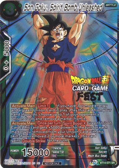 Son Goku, Spirit Bomb Unleashed (Card Game Fest 2022) (BT14-071) [Tournament Promotion Cards] | Red Riot Games CA