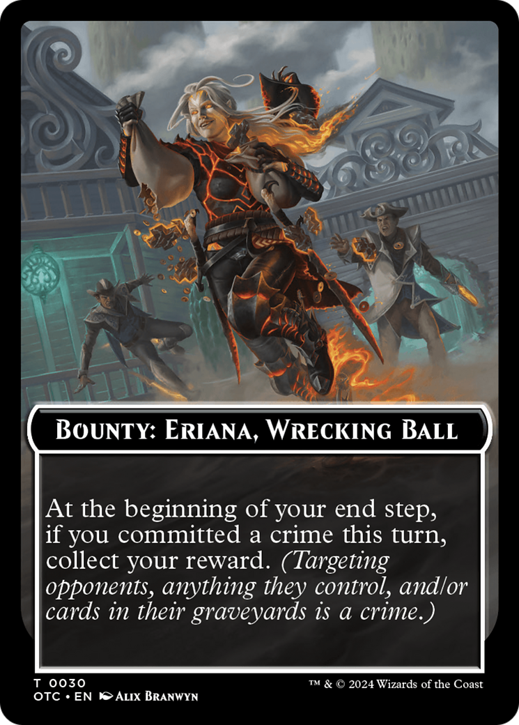 Bounty: Eriana, Wrecking Ball // Bounty Rules Double-Sided Token [Outlaws of Thunder Junction Commander Tokens] | Red Riot Games CA